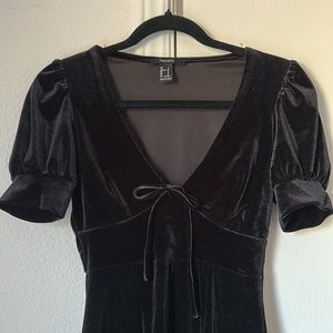 coquette black velvet dress